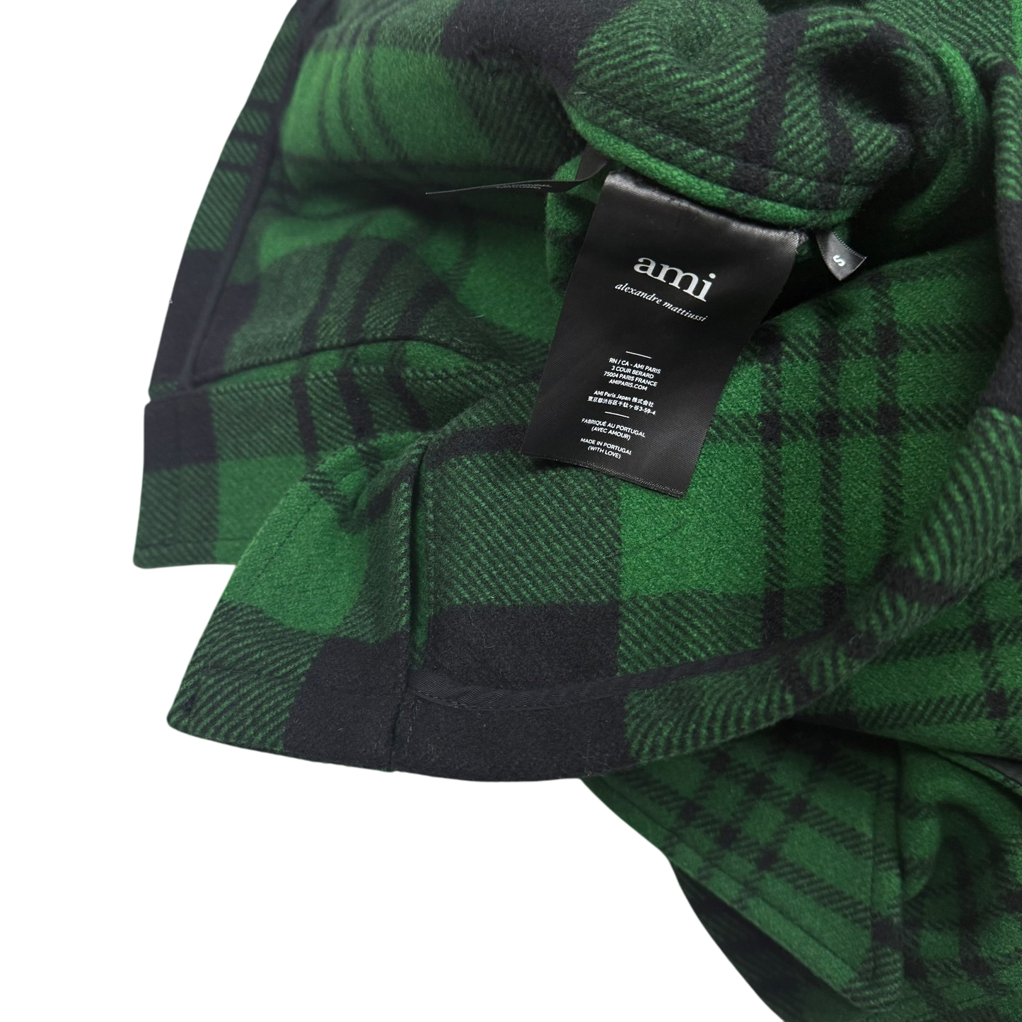Ami SS19 Checked Wool-Blend Jacket Green (Size S)