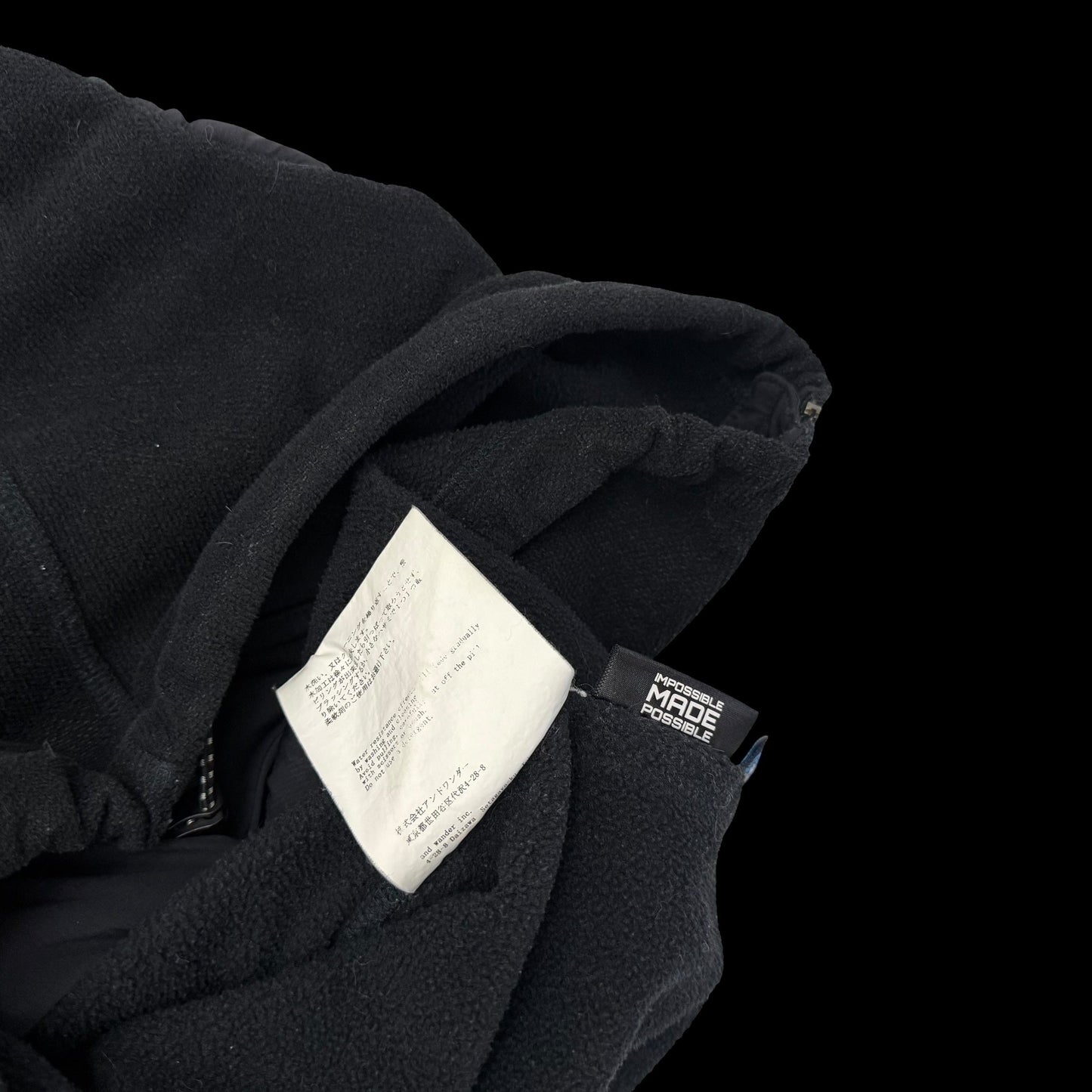 And Wander Top Fleece Jacket Black (Fits M-L)