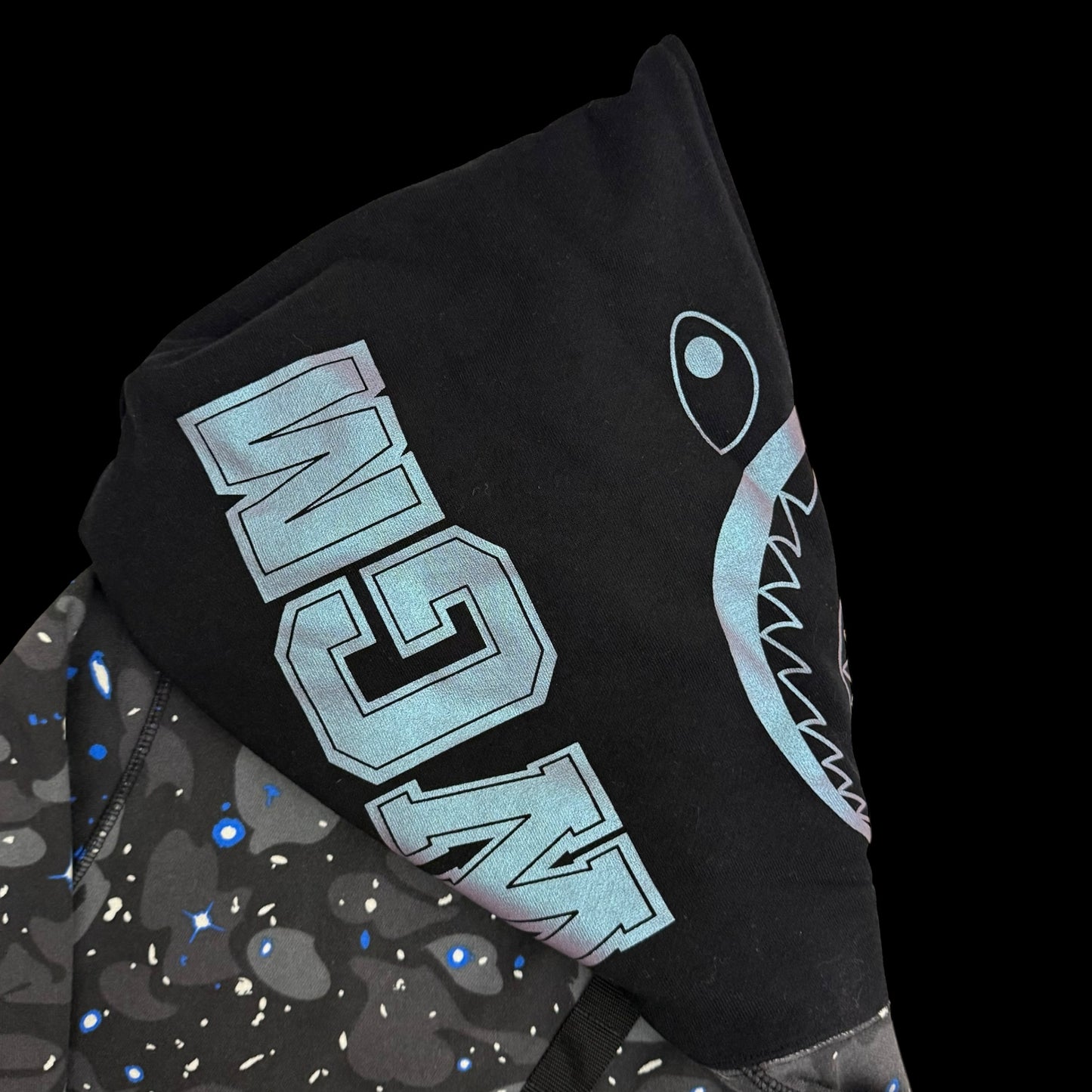 BAPE (A Bathing Ape) Space Camo Shark Hoodie Black/Grey (Fits XL)