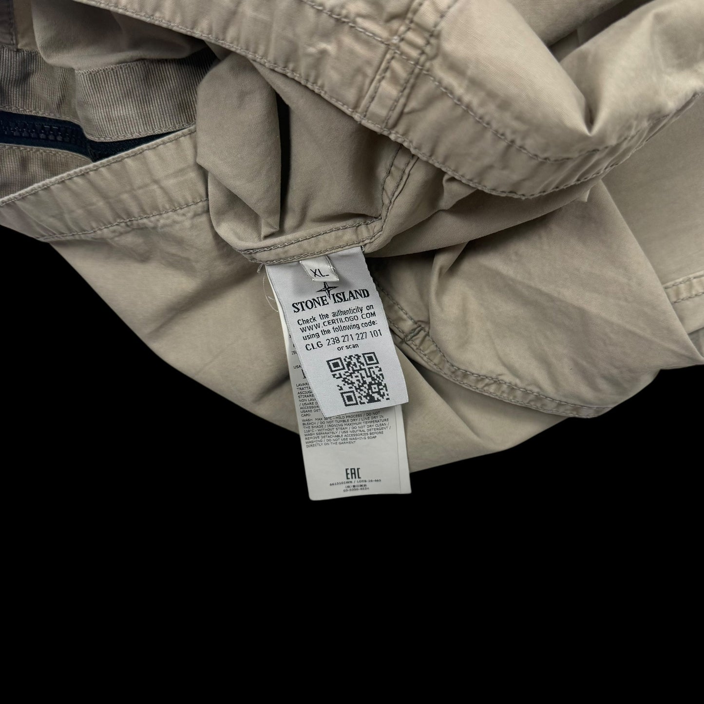 Stone Island Zip Up Overshirt Beige (Size XL)