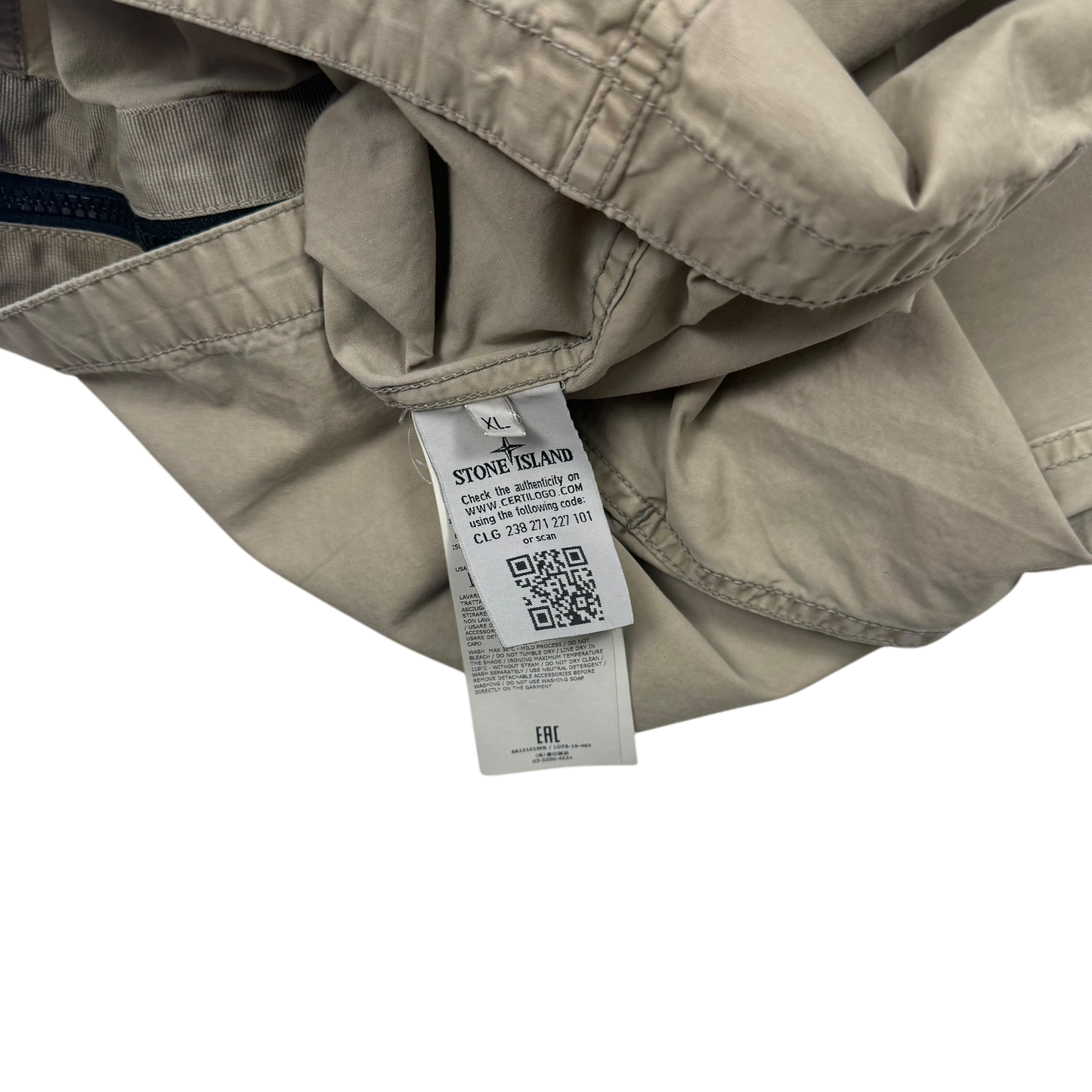 Stone Island Zip Up Overshirt Beige (Size XL)