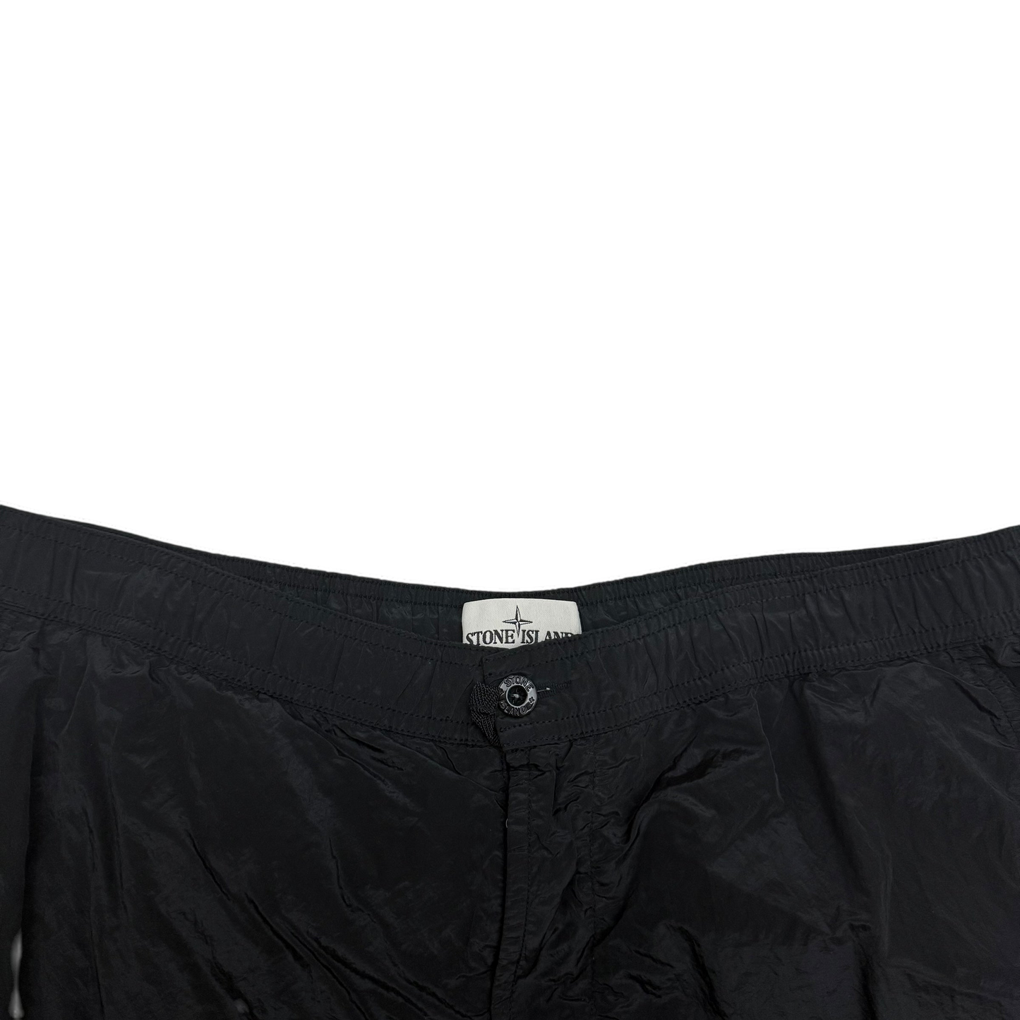 Stone Island Logo Patch Nylon Metal Shorts Black (Size XL)