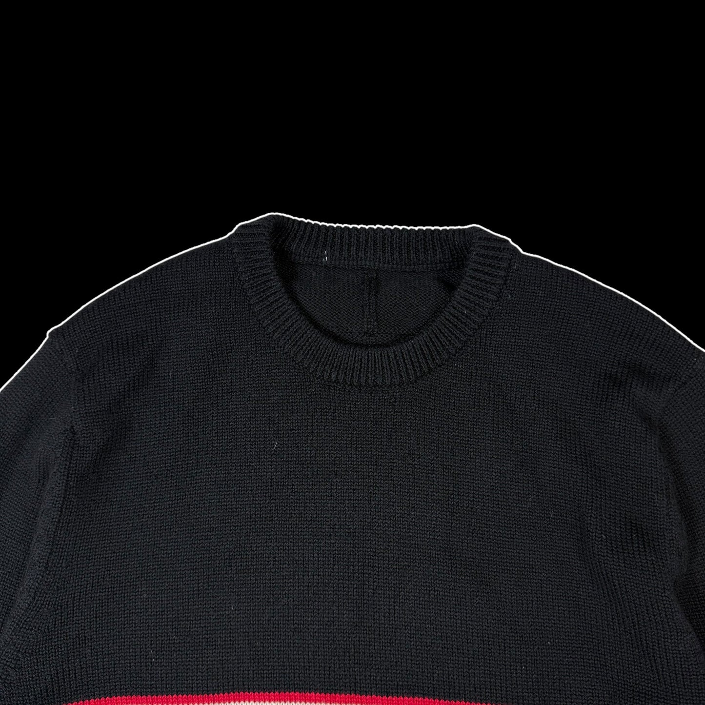 Givenchy AW18 Logo-Intarsia Pure Wool Knit Sweatshirt Black (Size L)