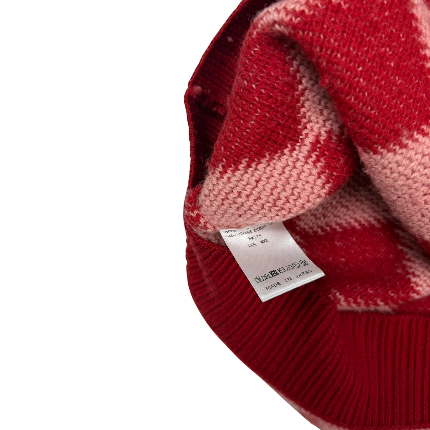 Needles AW20 Polo Argyle Checkered Wool Sweatshirt Red (Size S)