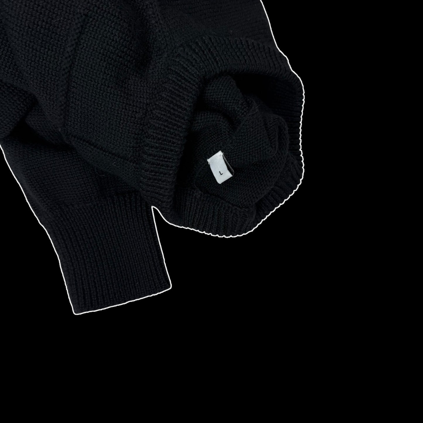 Givenchy AW18 Logo-Intarsia Pure Wool Knit Sweatshirt Black (Size L)