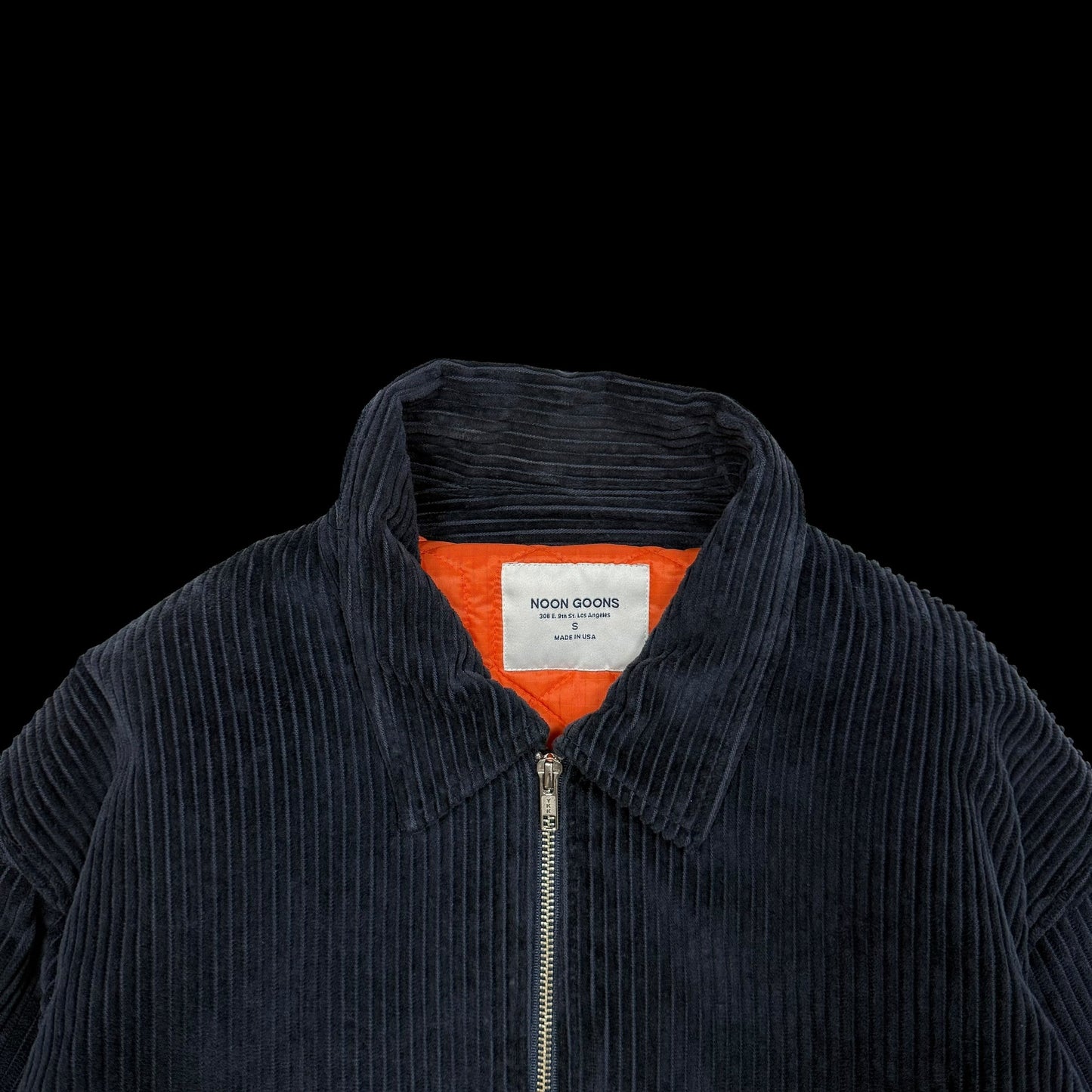 Noon Goons Rudeboy Oversized Corduroy Bomber Jacket Navy (Fits S–M)