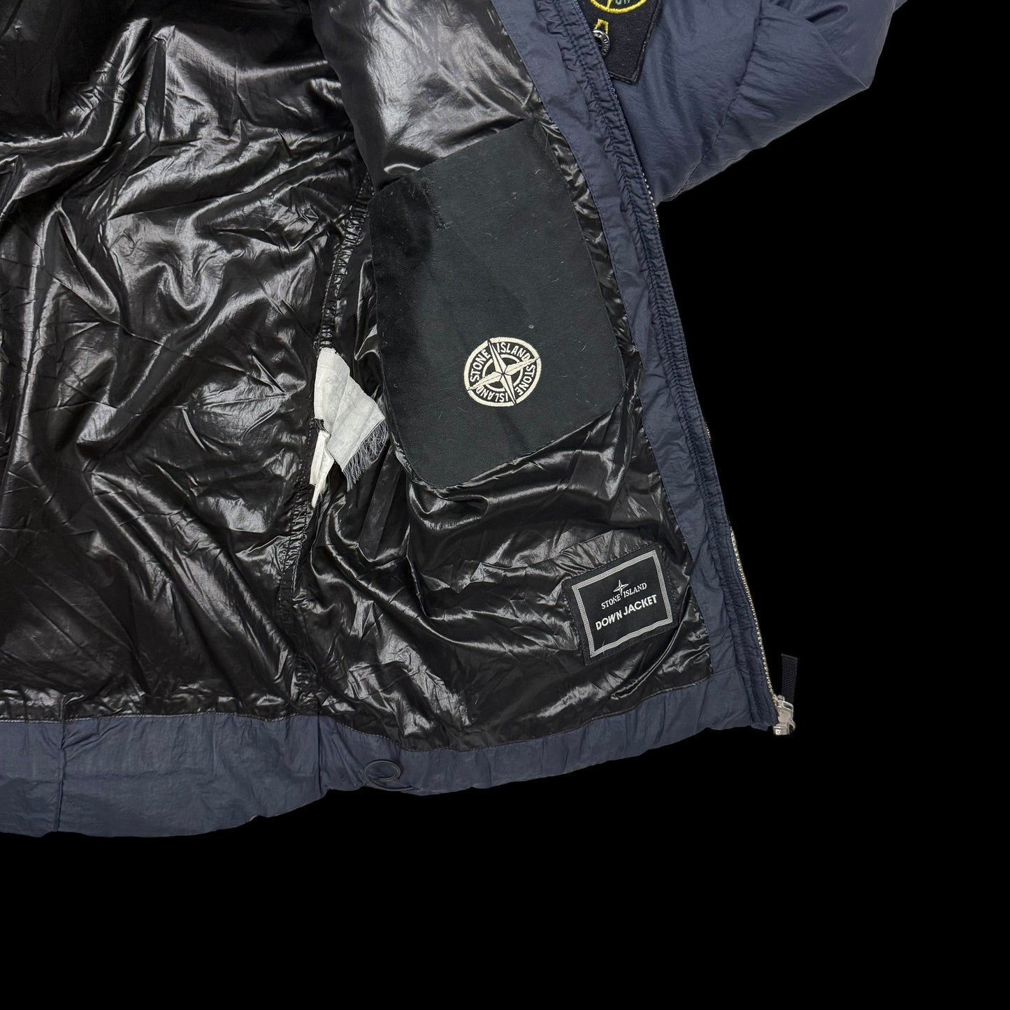 Stone Island AW 2009 Opaque Nylon Tela Down Jacket Navy (Size S)