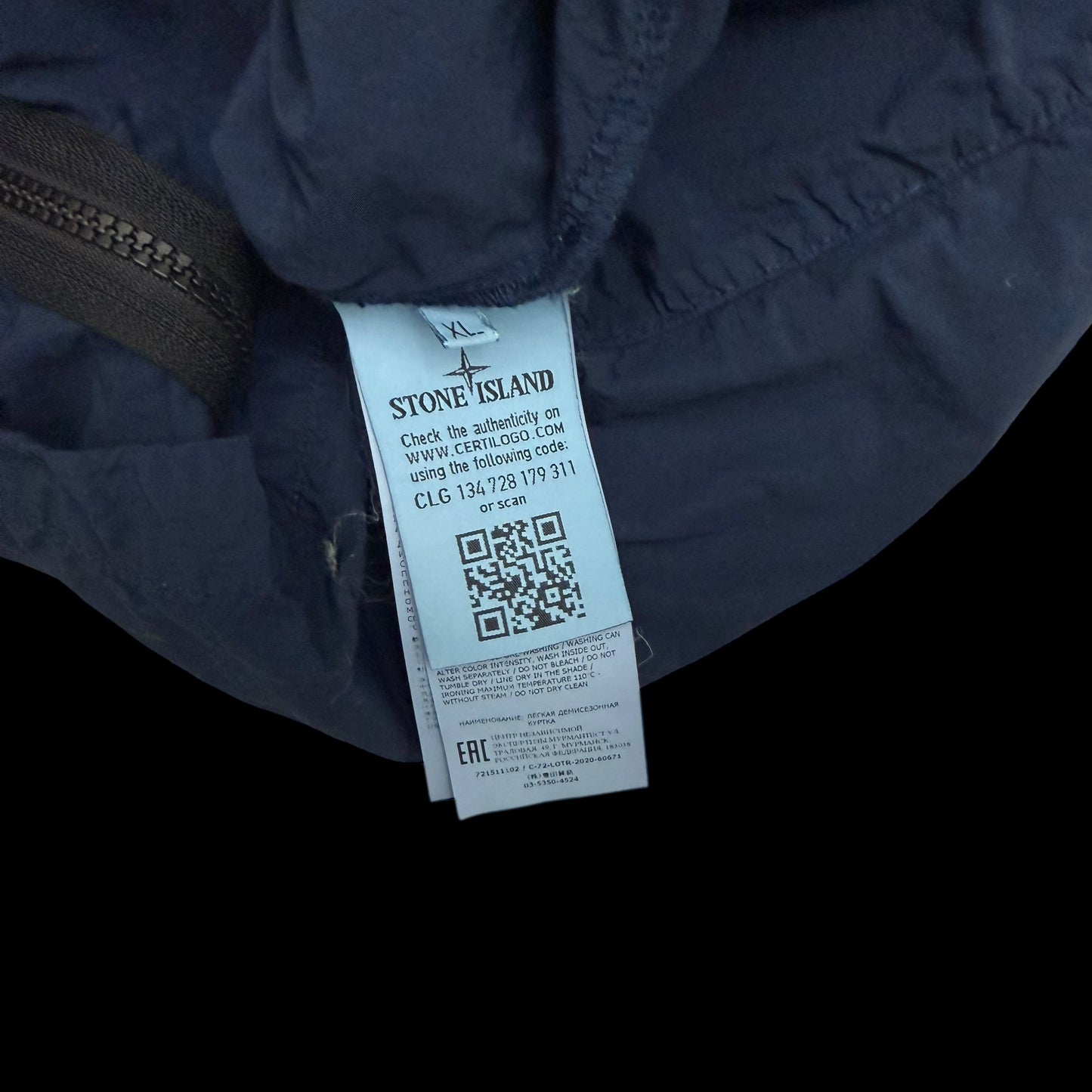Stone Island Garment-Dyed Crinkle Reps Nylon Overshirt Navy (Fits L-XL)