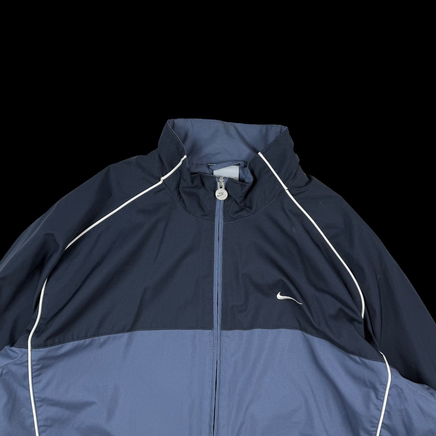 Nike 00s Embroidered Logo Piping Track Jacket Blue/Navy (part of set) (Size L)