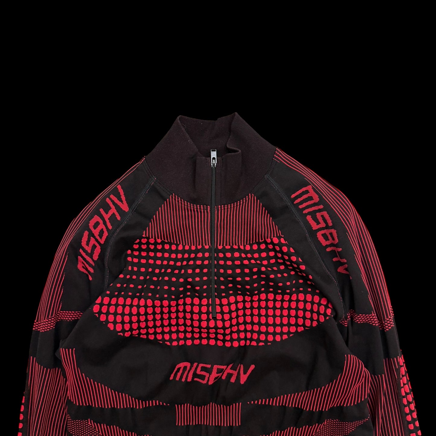 MISBHV Sport Active Quarter-Zip Longsleeve Top Red/Black (Fits M-XL)