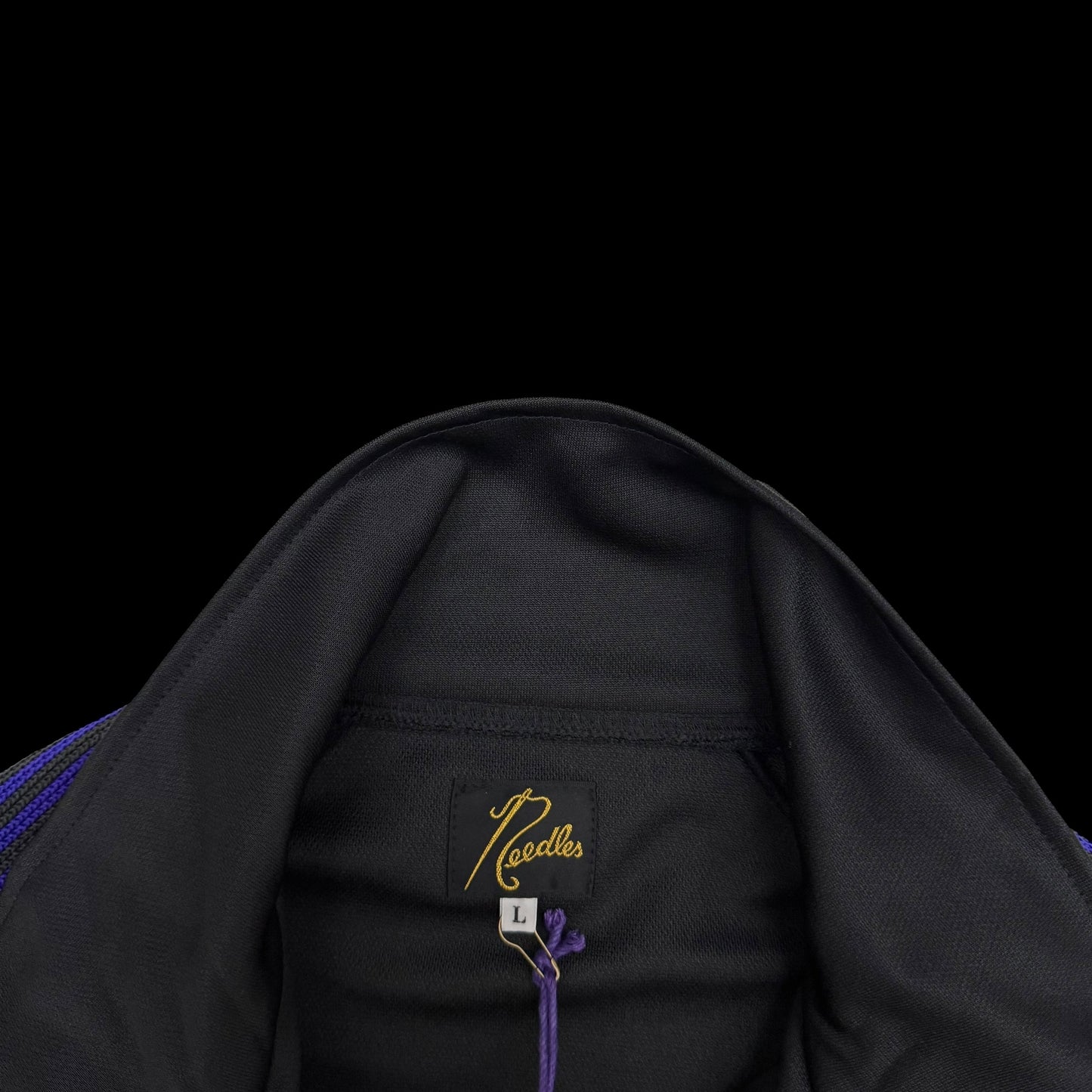 Needles Poly Smooth Track Jacket Black / Purple (Size L)