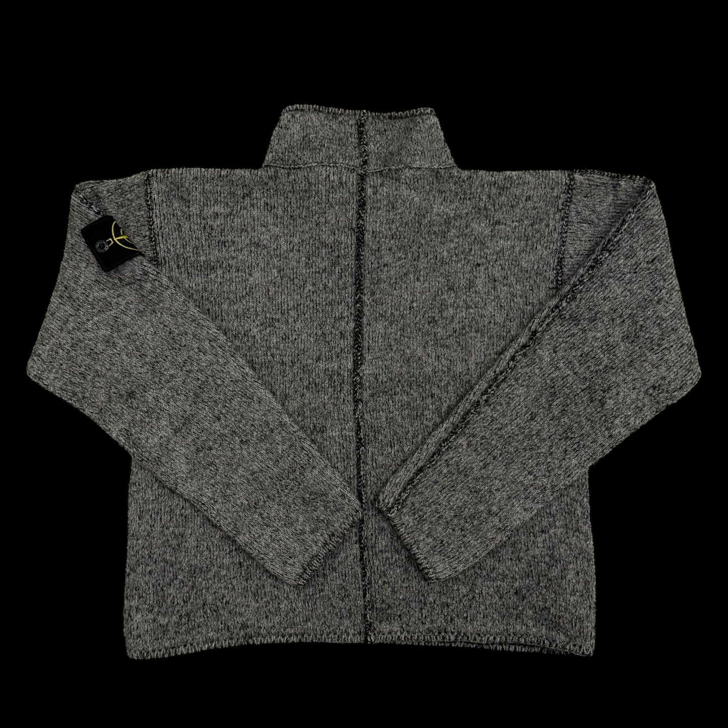 Stone Island AW 2000 Cropped Pure Wool Knit Sweatshirt Grey (fits M-XL womens)