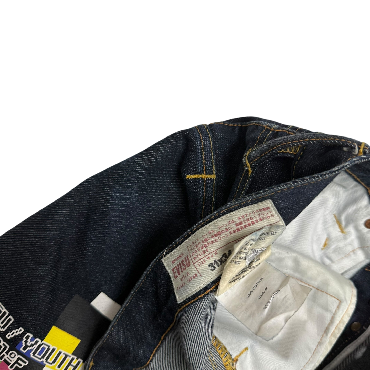 Evisu Pixel Diacock Logo Jeans (Size 31”)