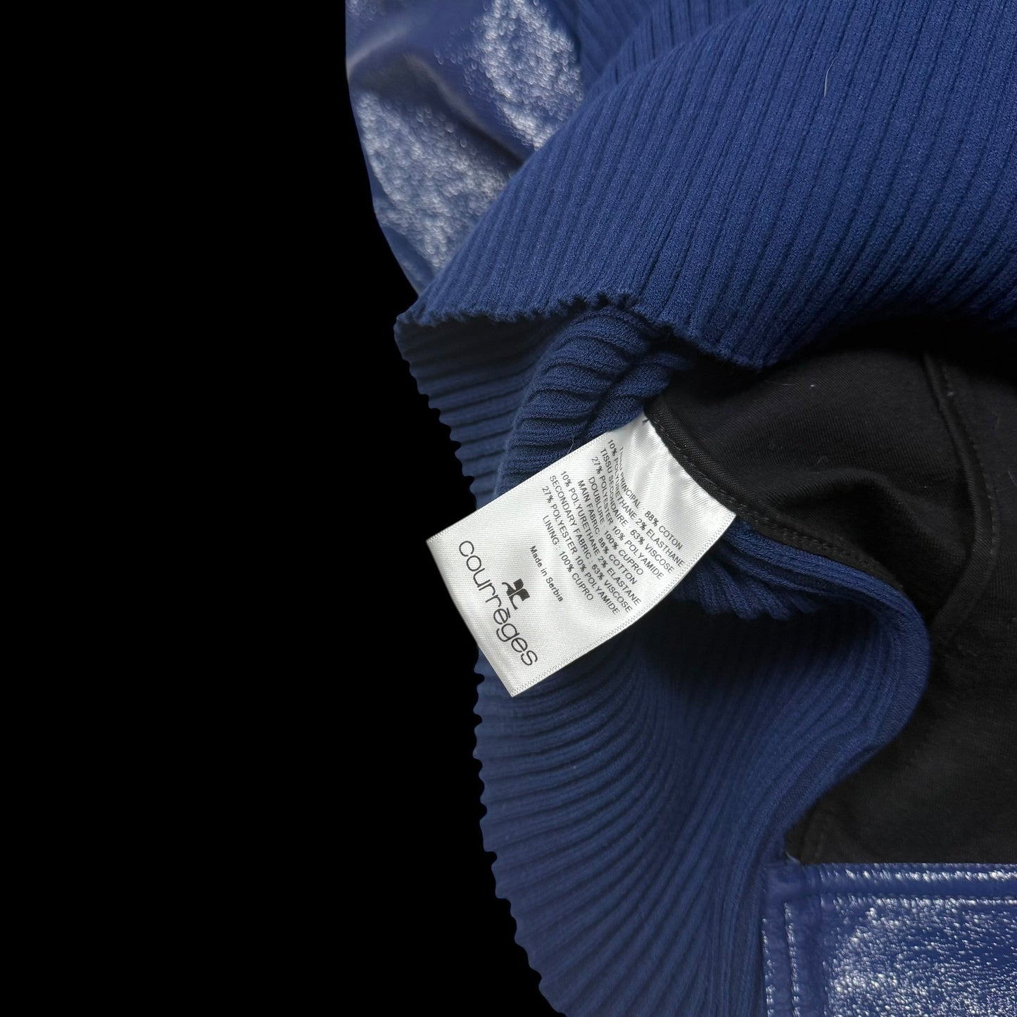 Courrèges FW22 Funnel-Neck Vinyl Jacket Blue (Fits M-L)