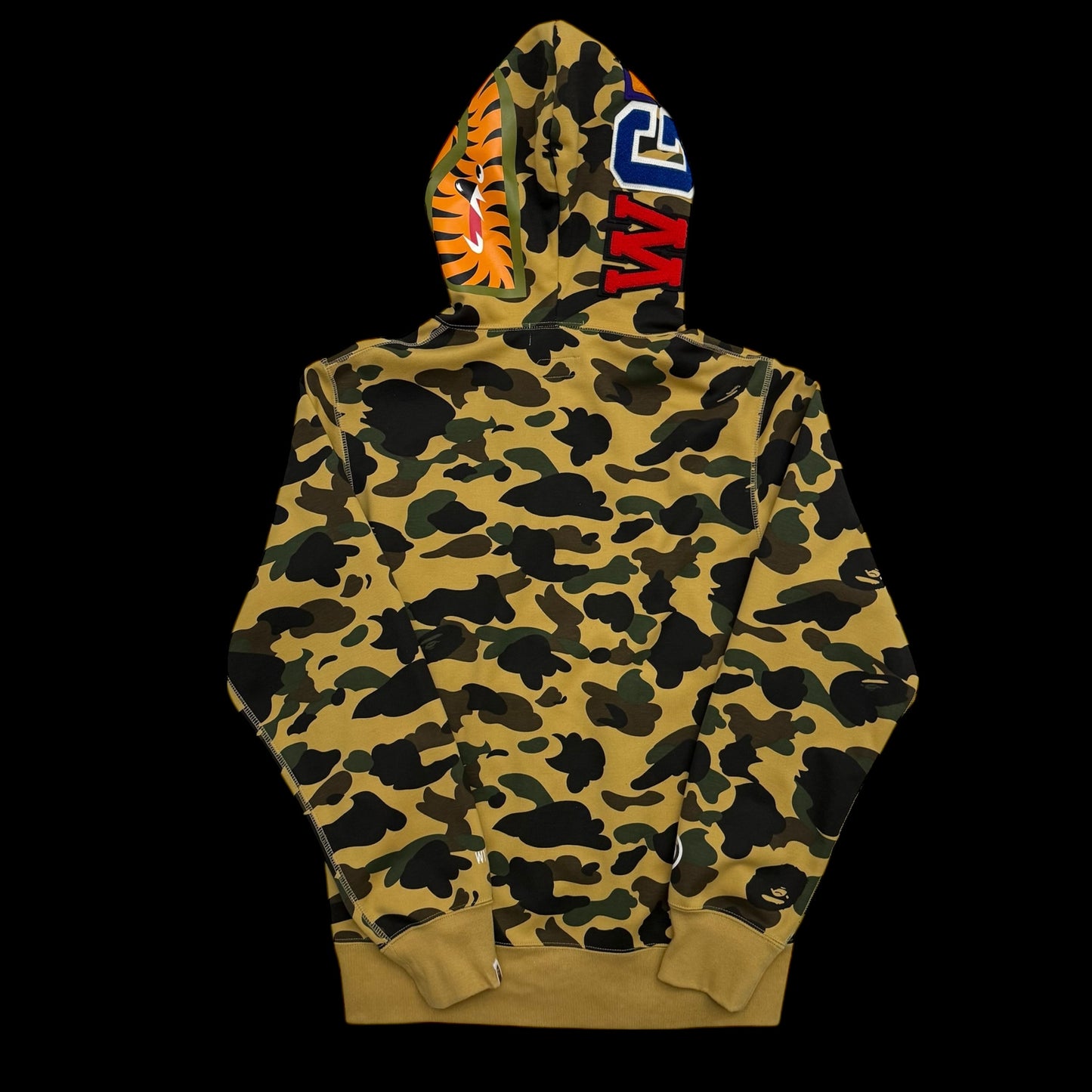 BAPE (A Bathing Ape) 1st Camo Gore Windstopper Camo Shark Zip-Up Hoodie Yellow (Fits L-XL)