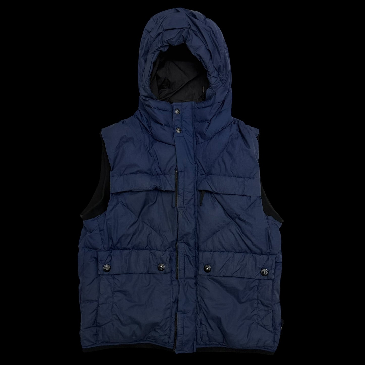 Stone Island AW11 Opaque Nylon Tela Down Puffer Gilet Navy (Fits L)