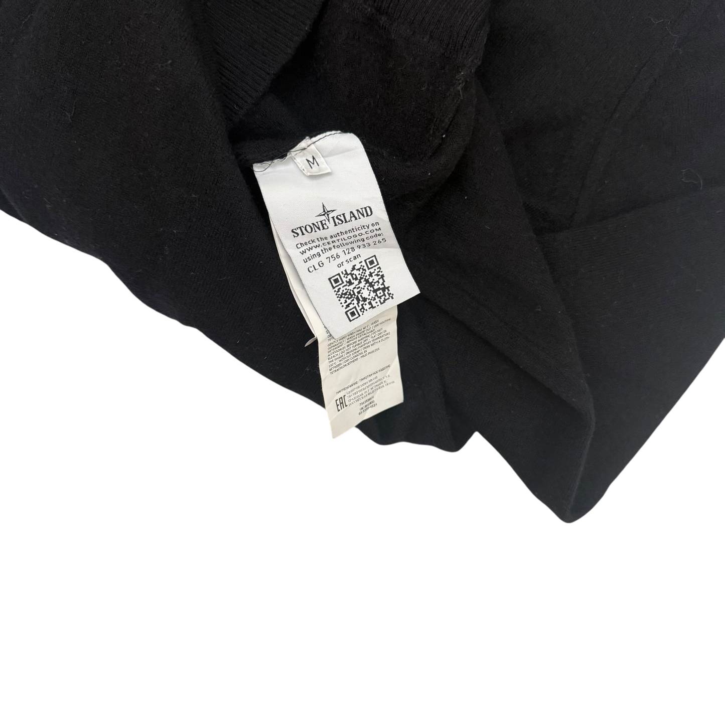 Stone Island Pure Wool Black Knit Sweatshirt (Fits XS-S)