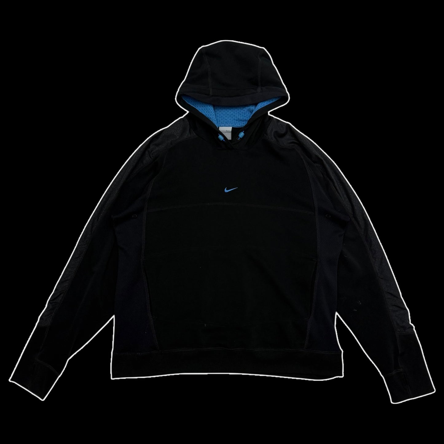Nike 00s Centre Logo Technical Hoodie Black (Size XL)