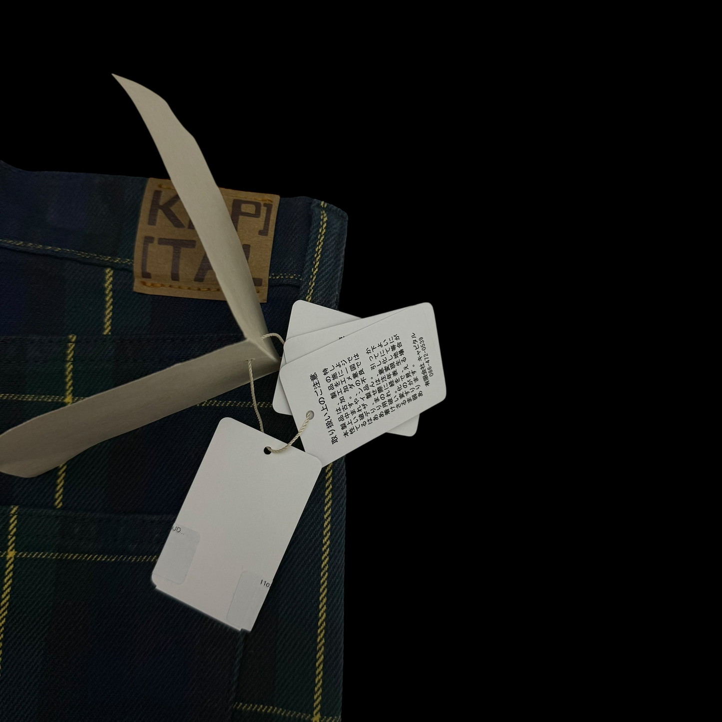 Kapital 11oz Tartan Check 5P Monkey Cisco Jeans (Studs Remake) Navy (Size 38”)