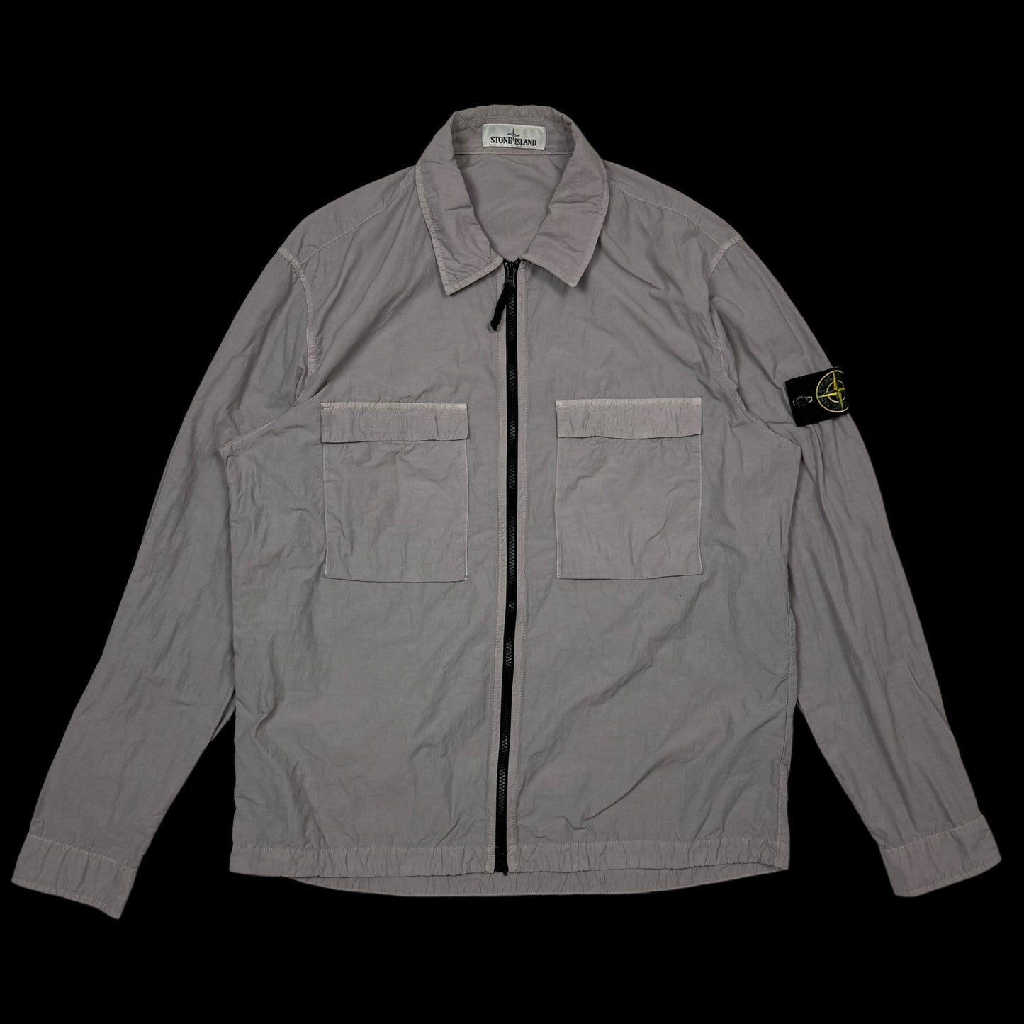 Stone Island Zip Up Utility Overshirt Grey (Size XL)