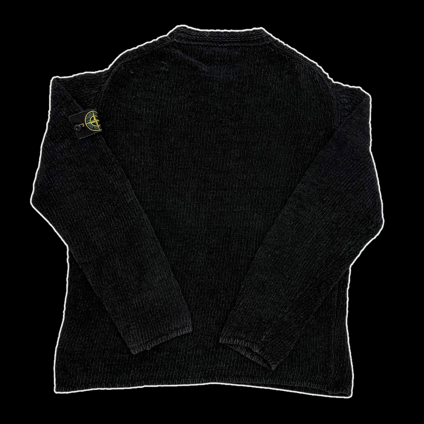 Stone Island AW00 Faded Heavy Ribbed Knit Sweatshirt (Size XL)