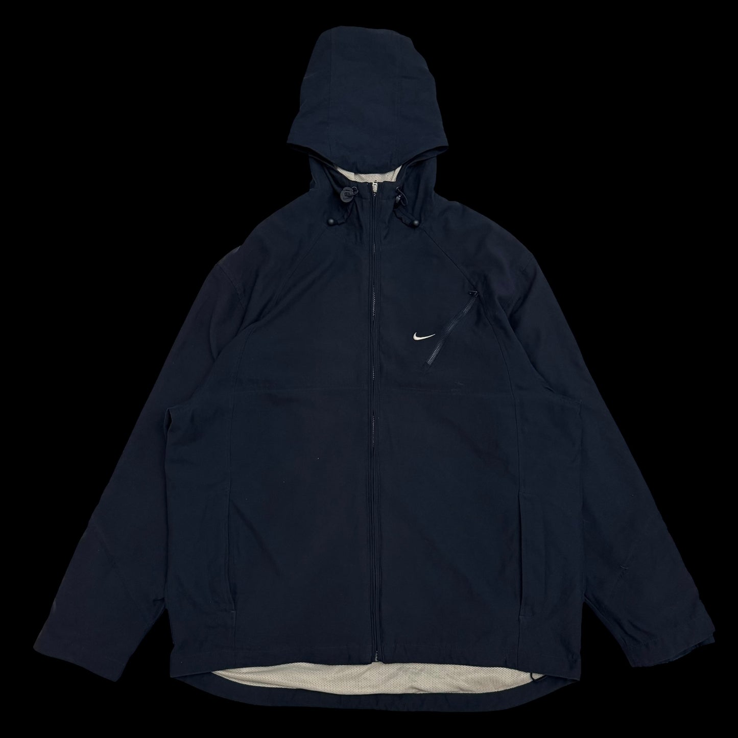 Nike 00s Technical Zip Hooded Jacket Navy (Size L)