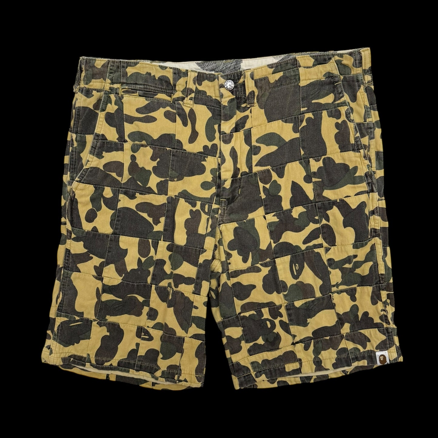 Bape (A Bathing Ape) Camo Patchwork Shorts (Size M)