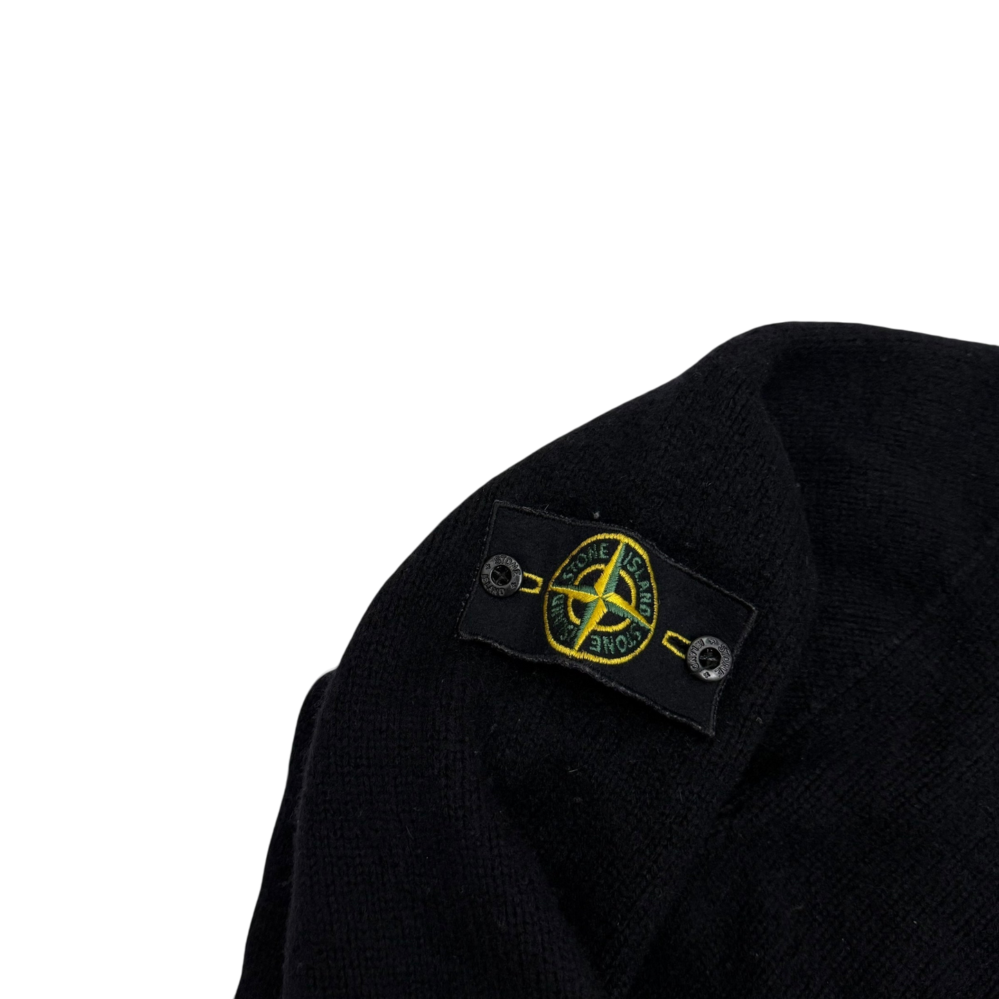 Stone Island AW07 Wool Blend Quarter-Zip Sweatshirt Black (fits XXL)