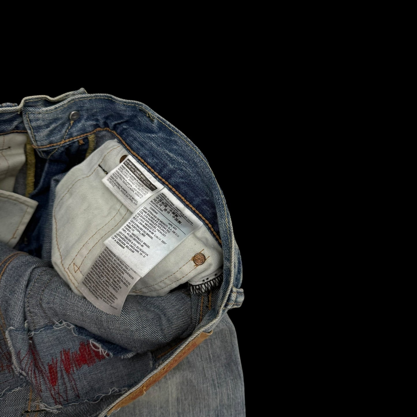 Levi’s 513 Custom Patchwork Jeans (Size 31”)