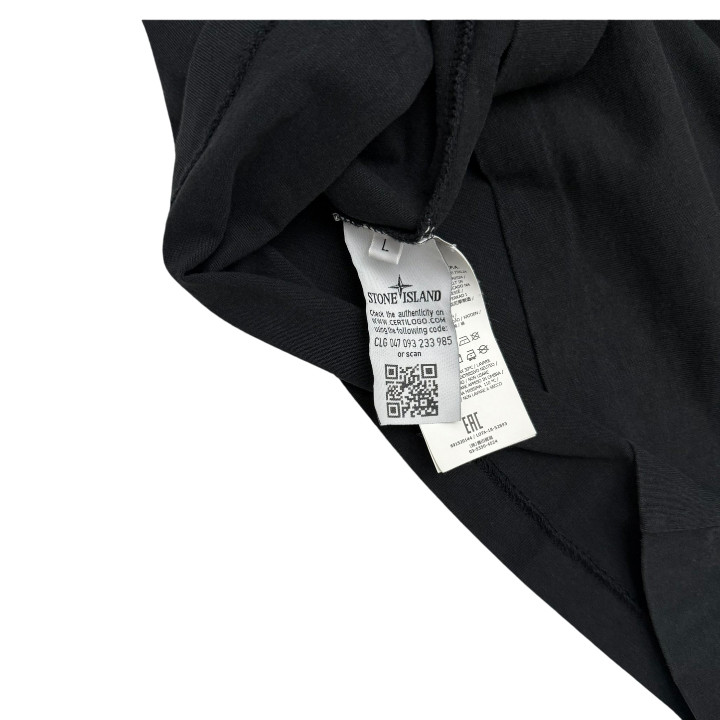 Stone Island 3M Reflective Short Sleeve T-Shirt Black (Fits M-L)
