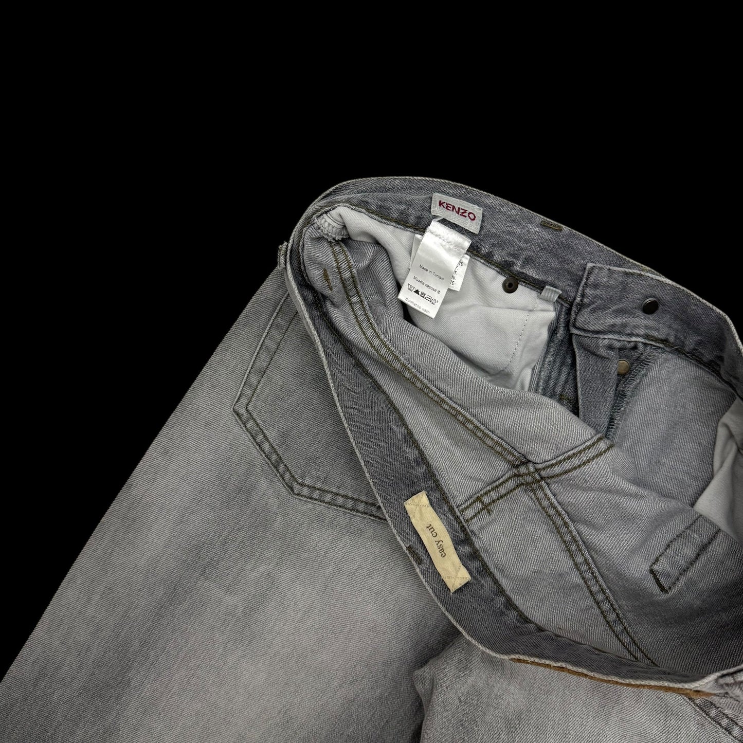 Kenzo Paris Easy Cut Patchwork Washed Jeans (Size 34”)