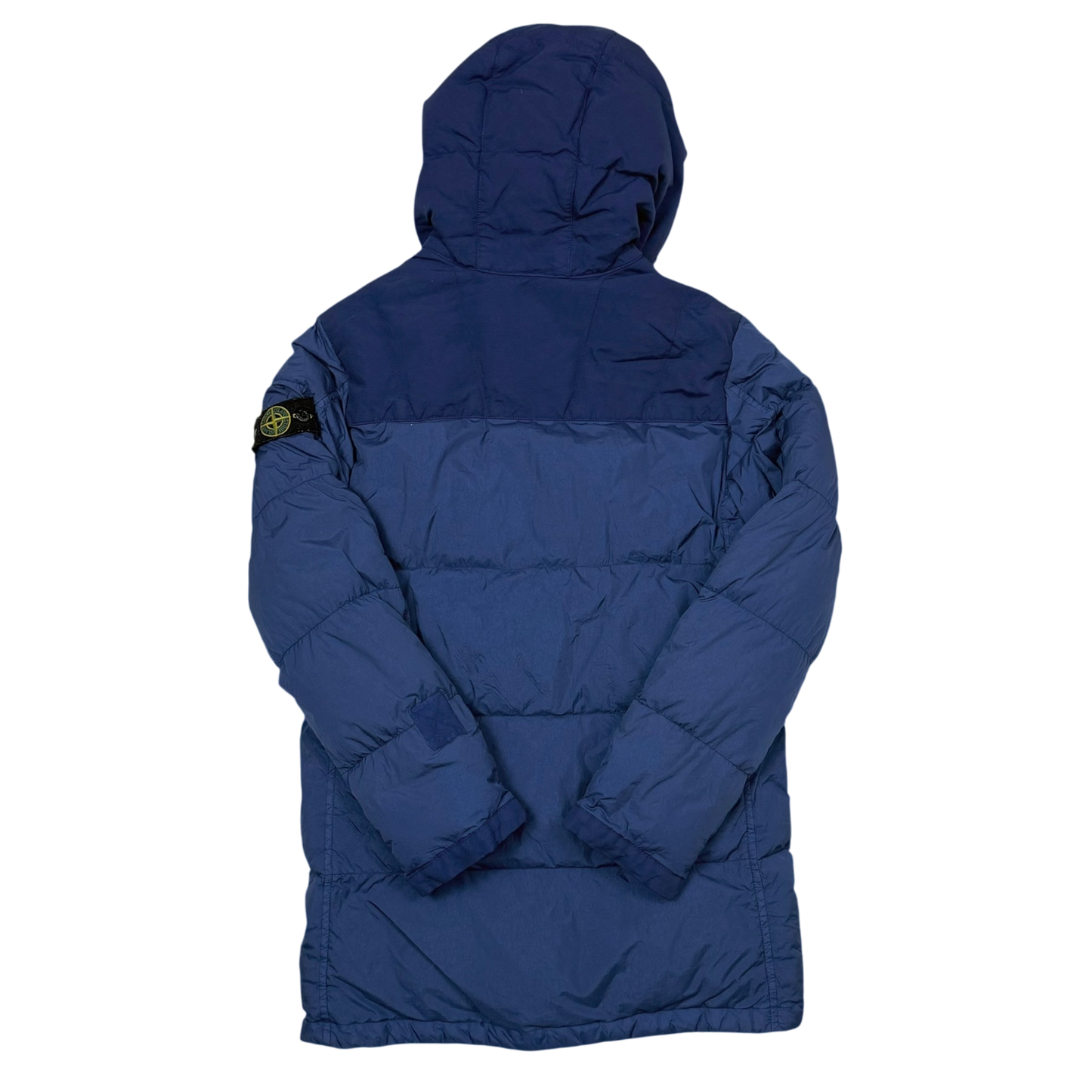 Stone Island Junior Crinkle Nylon Hooded Down Jacket Two-tone Blue (Size 14)