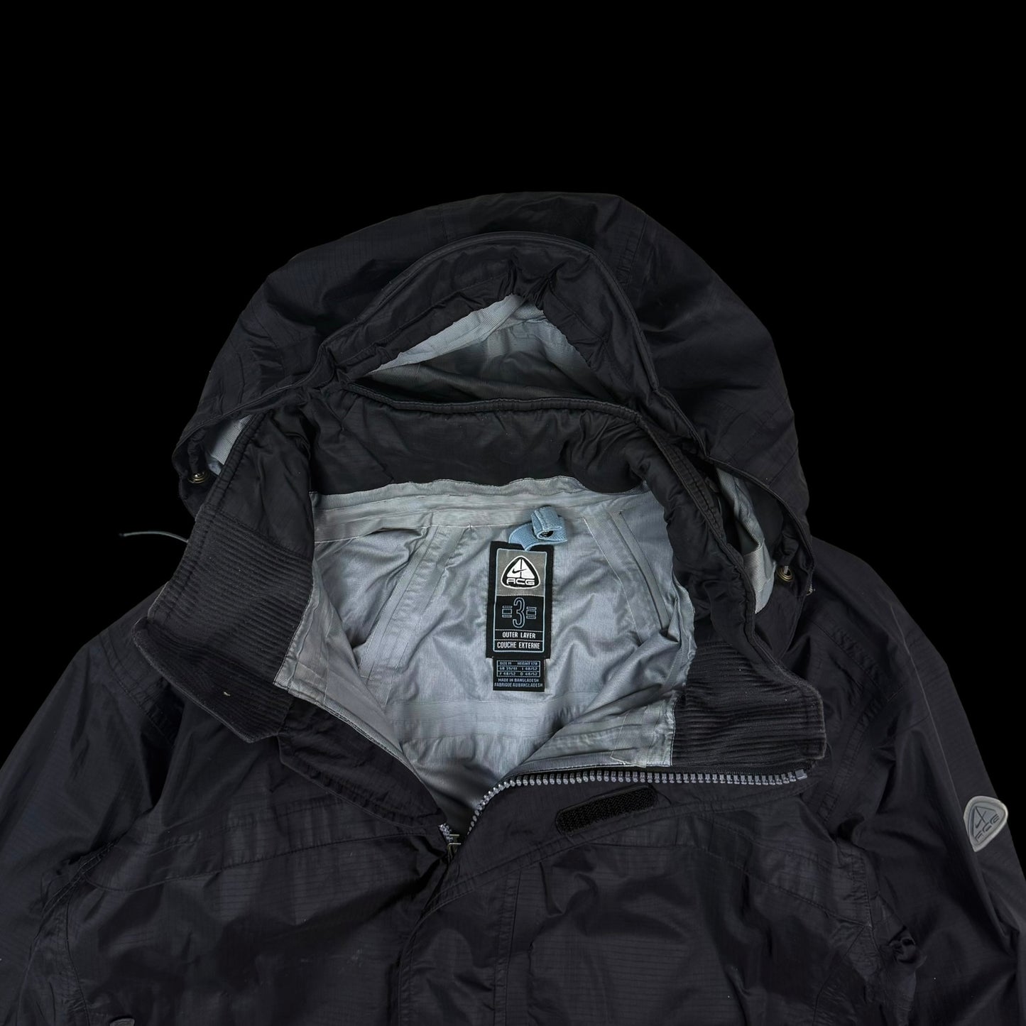 Nike ACG 00s Ripstop Nylon Shell Jacket Black (Fits M-L)