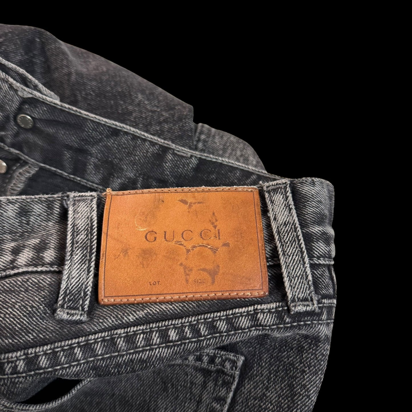 Gucci Washed Black Slim Fit Jeans (Size 32”)