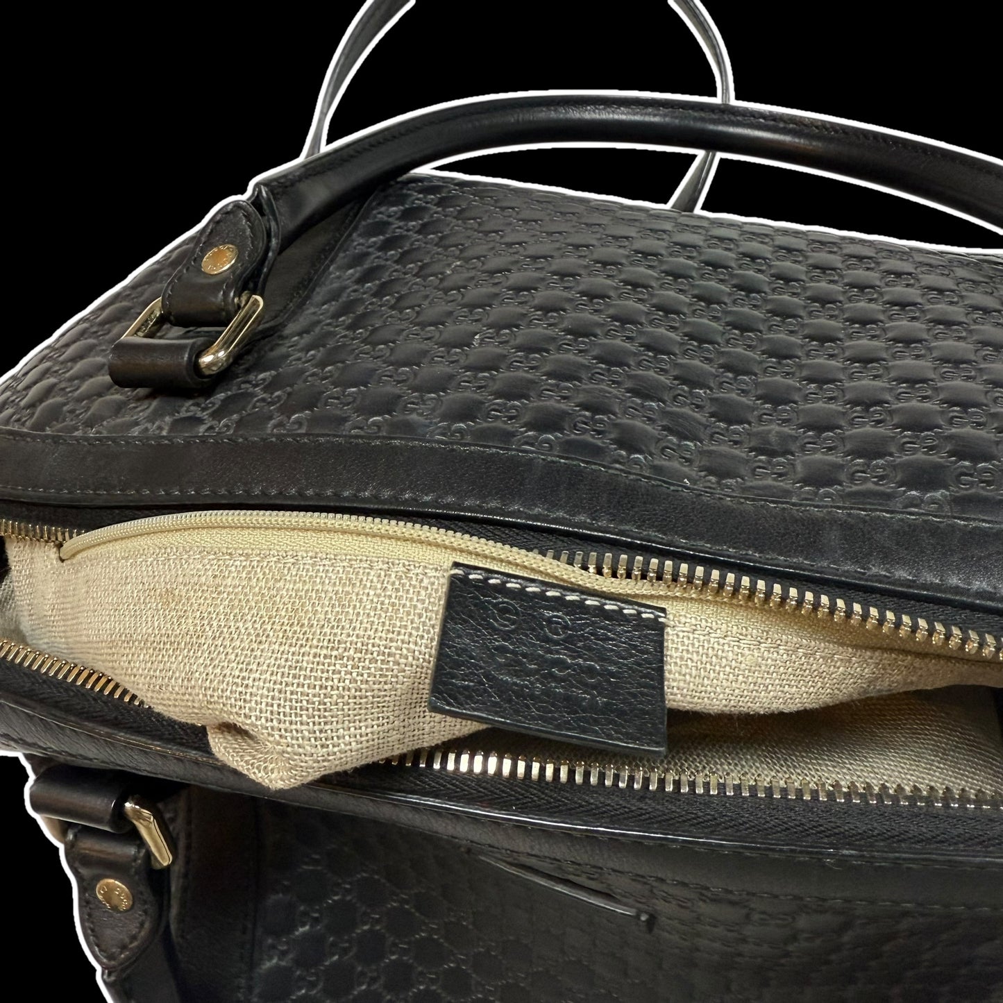 Gucci Microguccissima Large Dome Leather Bag Black