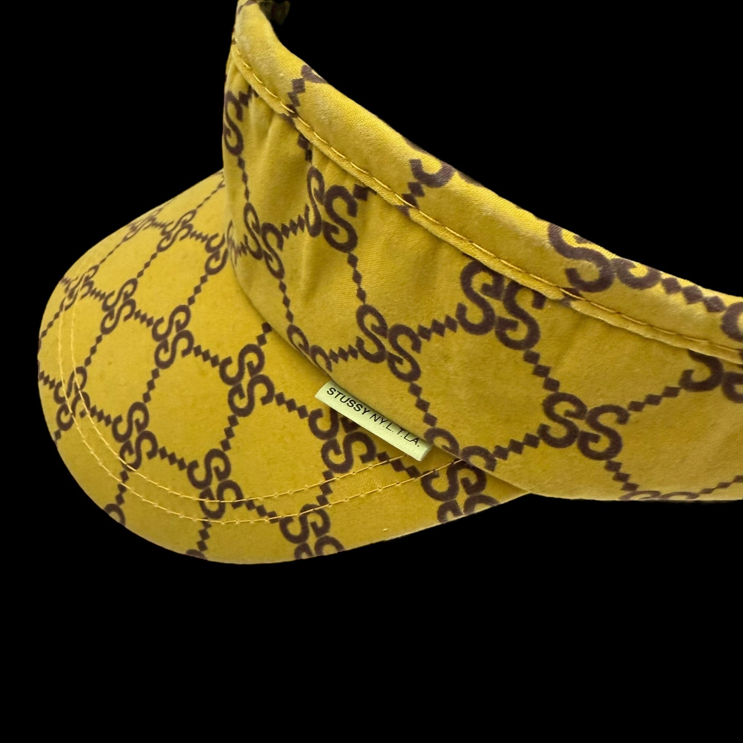 Stussy Vintage 2001 ‘Stucci’ Monogram Visor Yellow