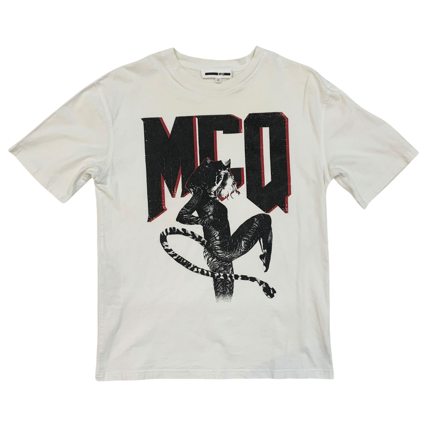 McQ Alexander McQueen ‘Psycho Billy’ Boyfriend T-Shirt Optic White (Fits S-M womens)