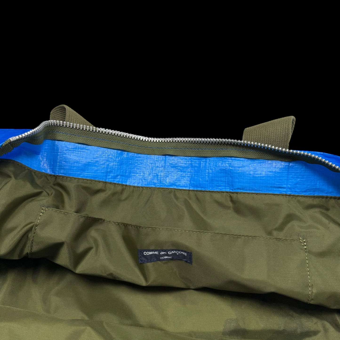 Comme des Garçons Homme Oversized Logo Tote Bag Blue