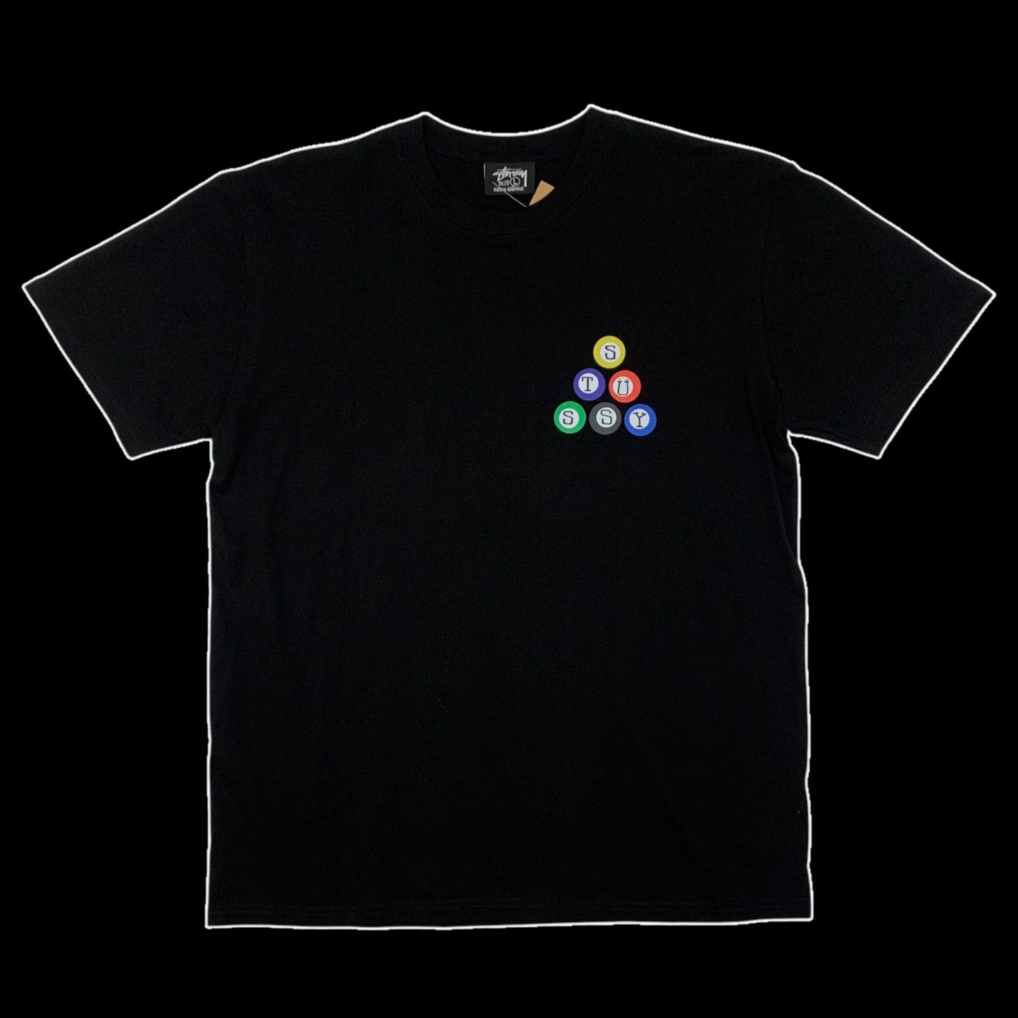 Stussy Billiards Pyramid T-Shirt Black (Fits M-L)