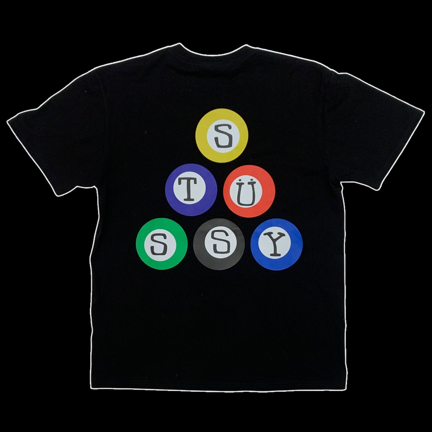 Stussy Billiards Pyramid T-Shirt Black (Fits M-L)