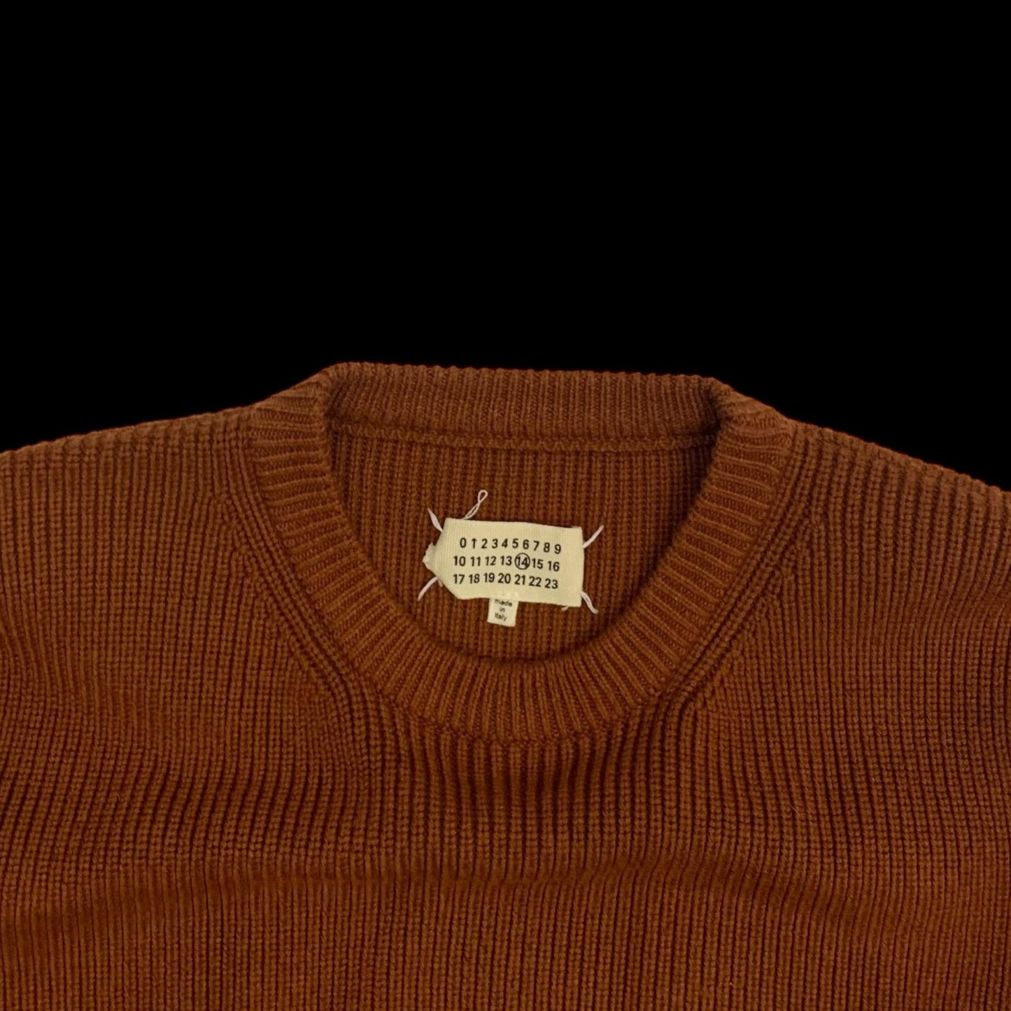 Maison Margiela Ribbed Knit Sweatshirt Burnt Orange (Fits XL)