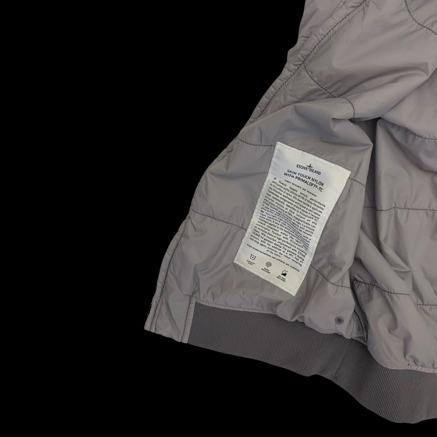 Stone Island Garment-Dyed Skin Touch Nylon Bomber Jacket Grey (Fits S-M)