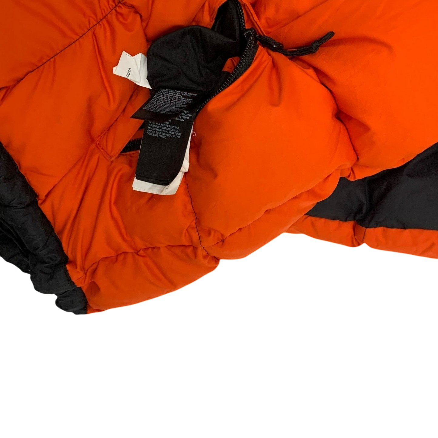 The North Face Nuptse 700 Down Puffer Jacket Orange/Black (Size L-XL)