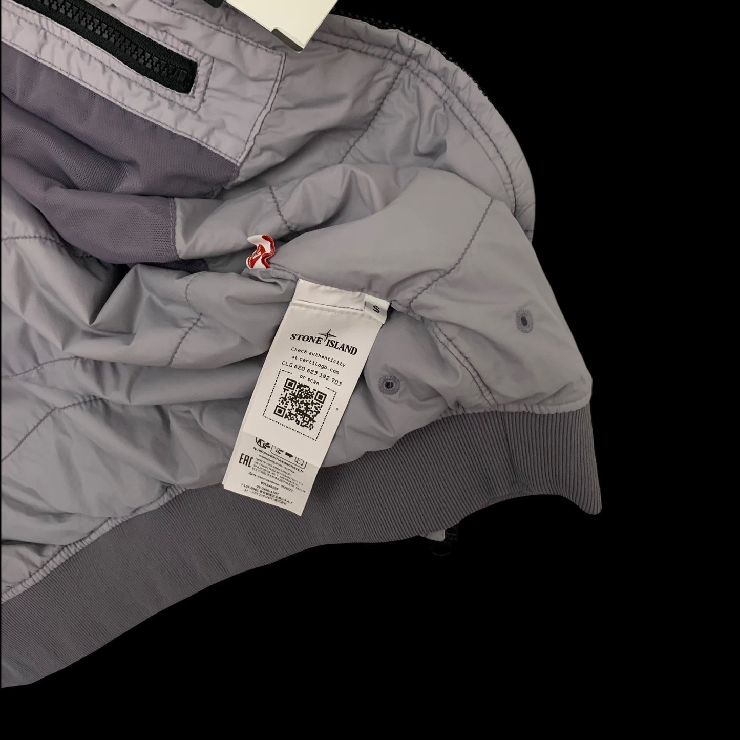 Stone Island Garment-Dyed Skin Touch Nylon Bomber Jacket Grey (Fits S-M)