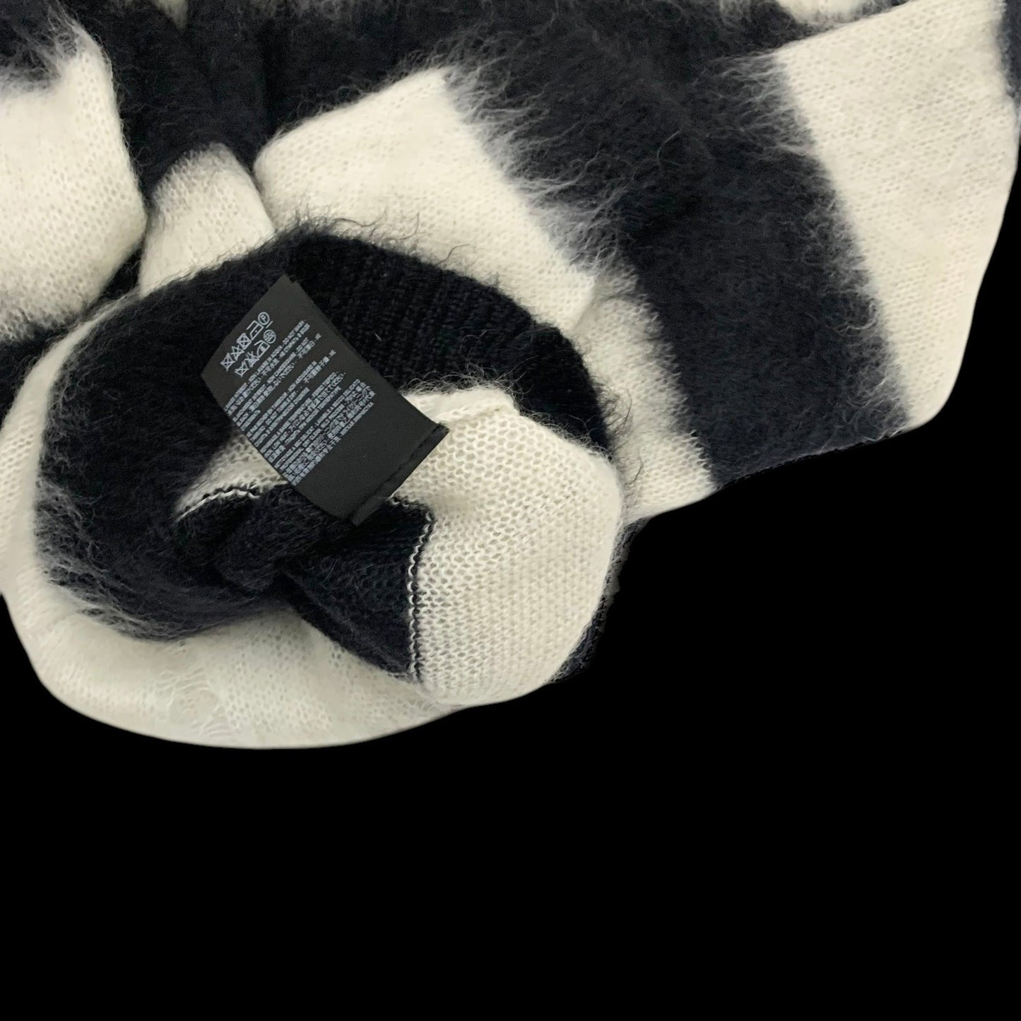Saint Laurent FW18 Distressed Striped Knit Sweatshirt (Size L)