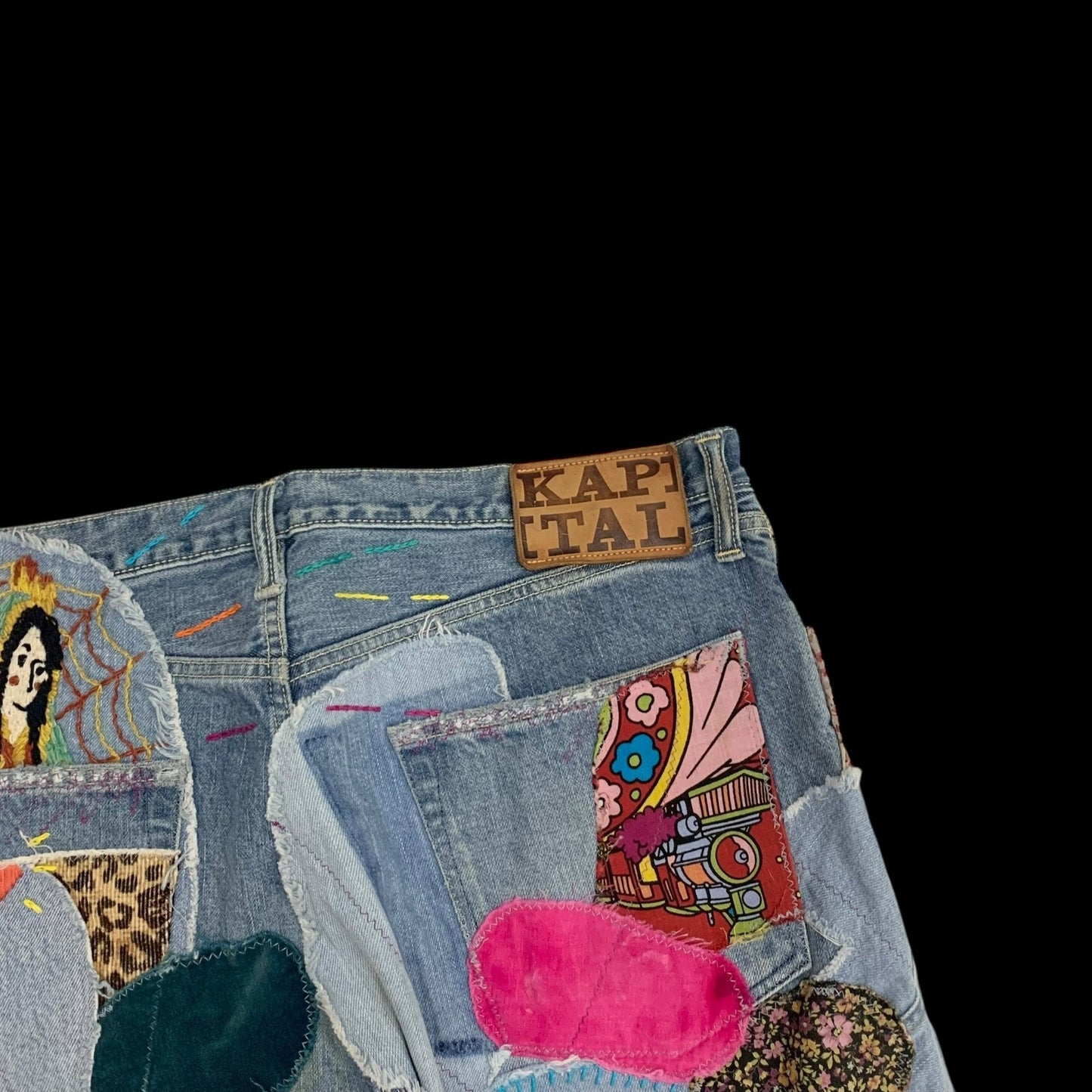 Kapital 14oz Crazy El Paso 5P Monkey Cisco Jeans (Size 36")