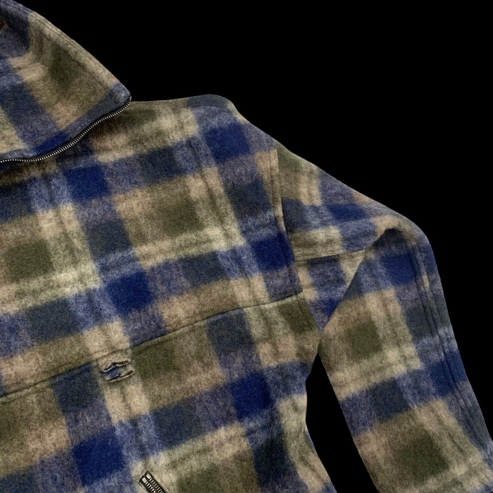 Reese Cooper AW18 Lone Pine High Neck Wool Check Pullover Jacket (Fits L-XL)