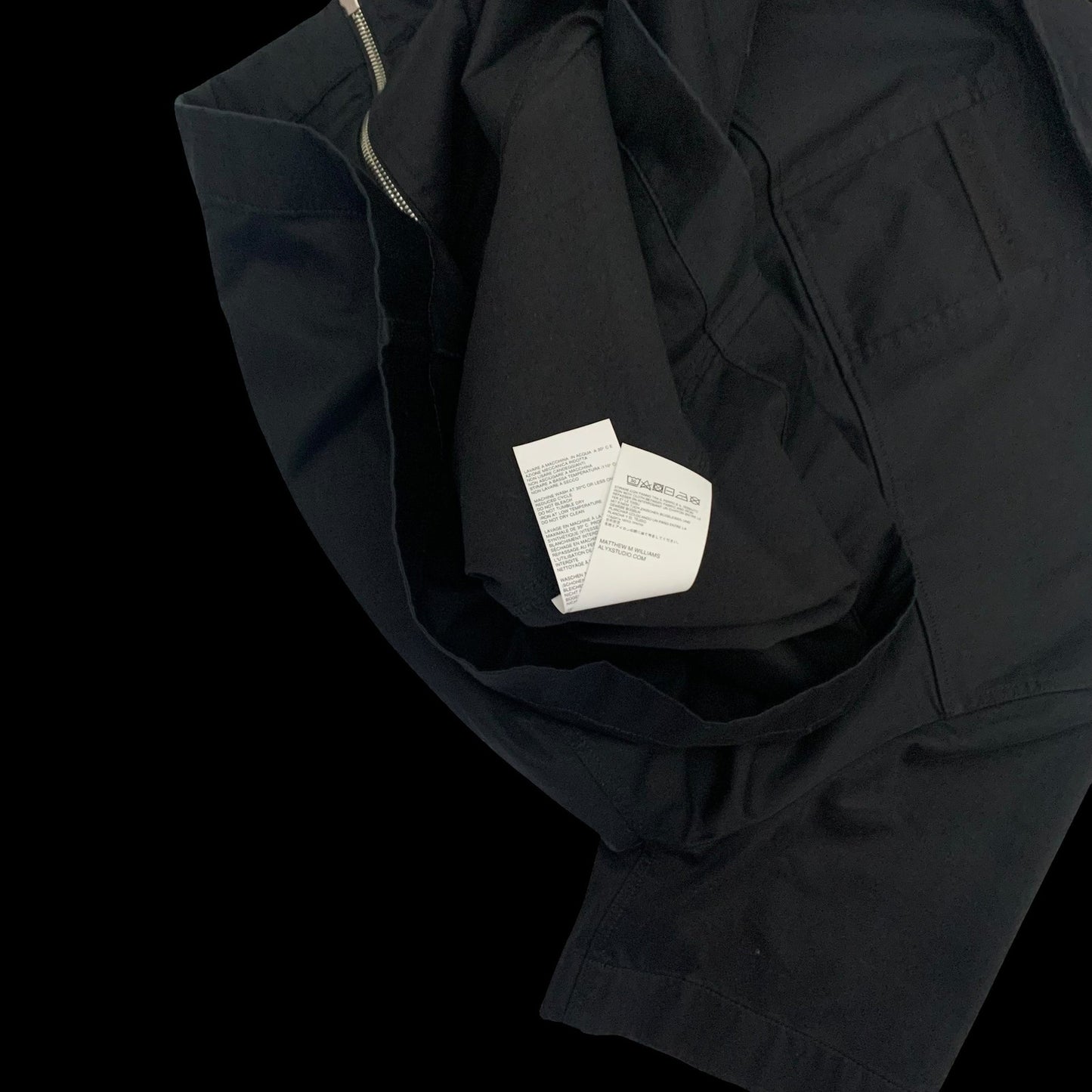 1017 ALYX 9SM Phantom Logo Short Sleeve Zip Shirt Black (Fits L-XL)