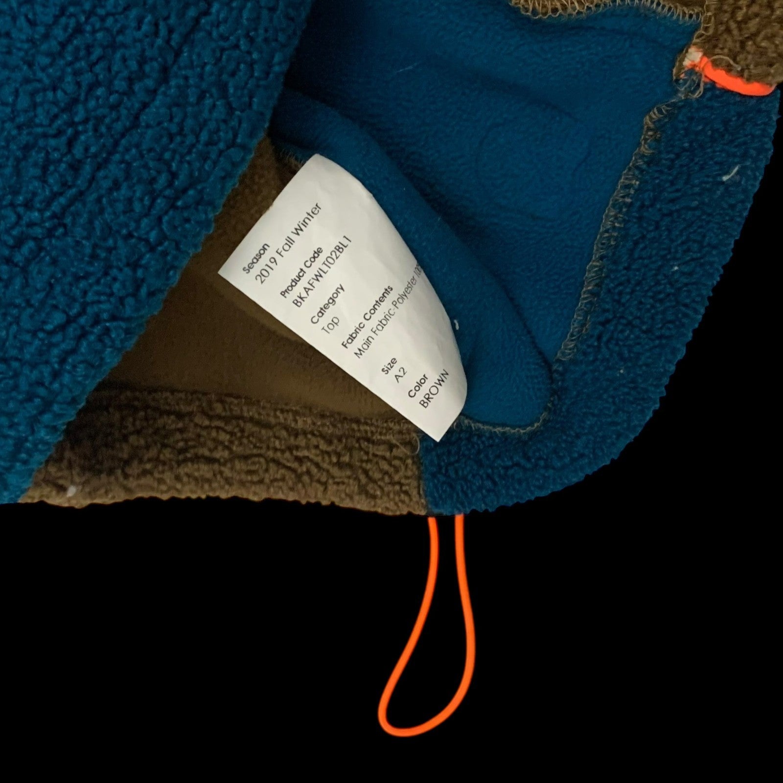 Ader Error Victo Fleece Jacket Brown / Blue (Fits L-XL)