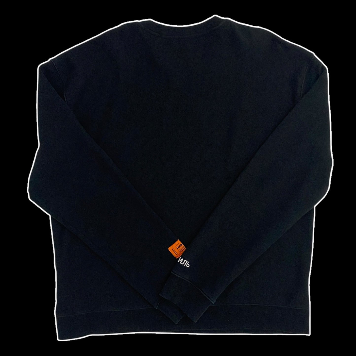 Heron Preston White HeronCrewneck Sweatshirt Black (fits L-XL)